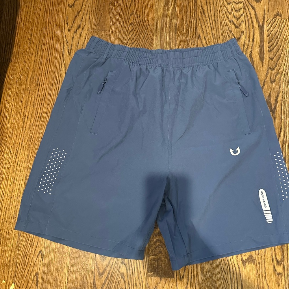 Blue Athletic Performance Shorts with Ventilation